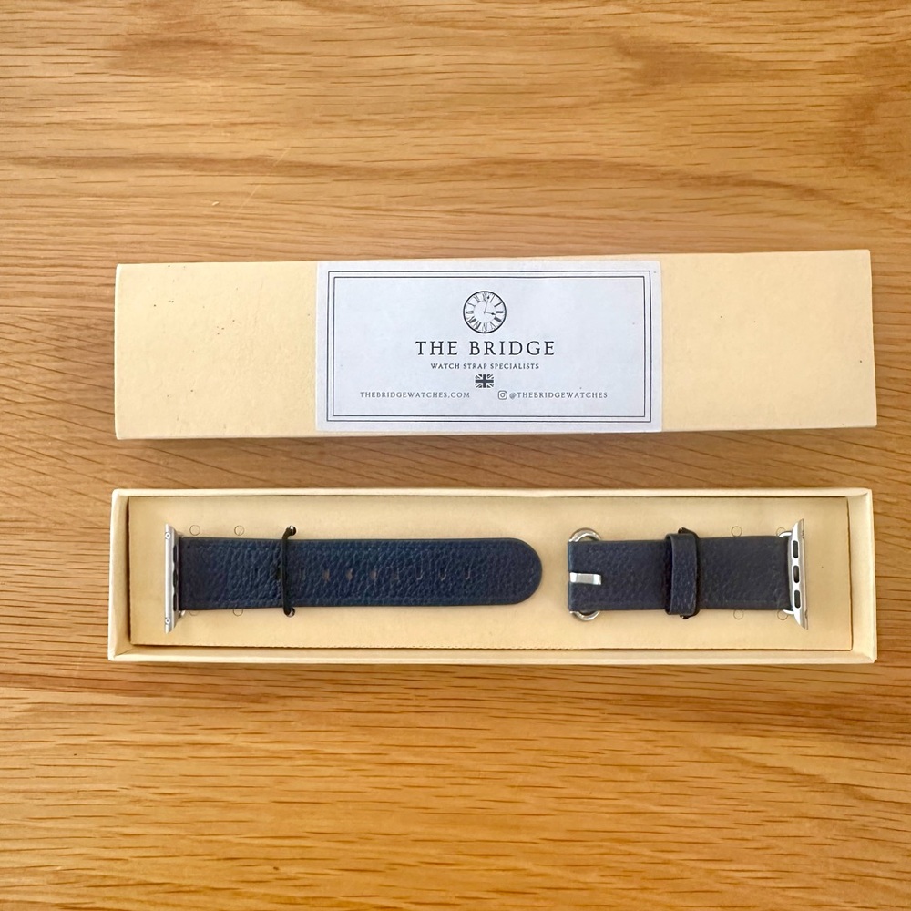 The Bridge Navy Blue Leather Watch Band | The Winchester Strap